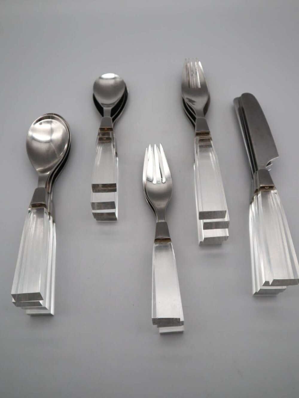 Vtg Towle Supreme Cutlery 20 Pc Lucite & Stainless Flatware Service for 4 MCM